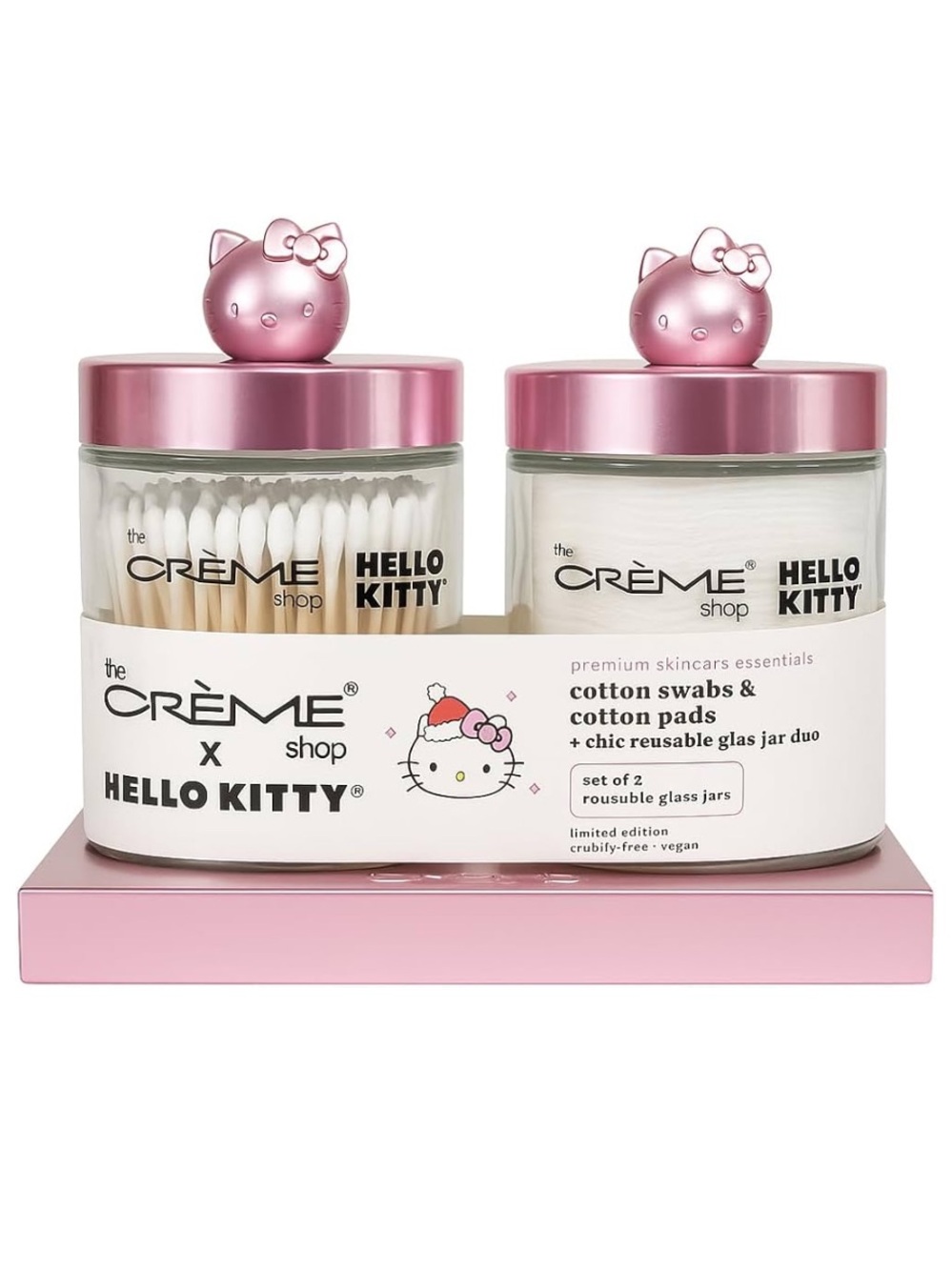 The Crème Shop x Hello Kitty Cotton Swabs & Cotton Pads Set - Pink NEW!